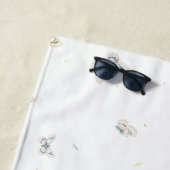 ブルー&クレームバターフ魅力的ライズガーデンファナT ビーチタオル (インサイチュ)