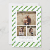 ブルー グランドミレニアル ファミリー フォト クリスマス カード (裏面)