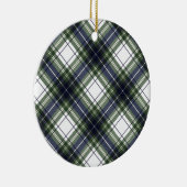ブルー&グリーンウォーターカラークリスマスプレイドオーナメント セラミックオーナメント (右)