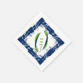 ブルー&グリーンコクテールナプキンズ – イニシャル スタンダードカクテルナプキン (角)