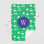 ブルー&グリーンゴルフモノグラム ゴルフタオル (インサイチュ)