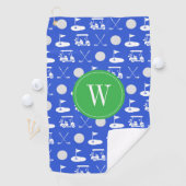 ブルー&グリーンゴルフモノグラム ゴルフタオル (インサイチュ)