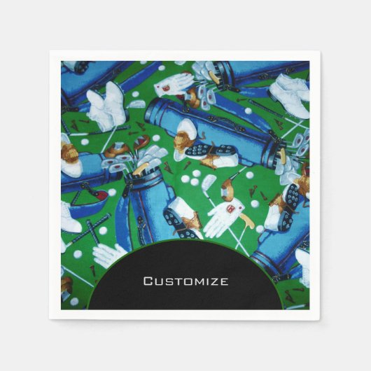 ブルー&グリーンゴルフ スタンダードカクテルナプキン (正面)