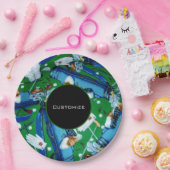 ブルー&グリーンゴルフ ペーパープレート (パーティー)