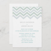 ブルー&グリーンシェブロン結婚式招待状 招待状 (正面/裏面)
