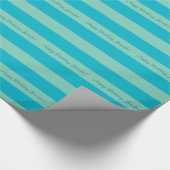 ブルー&グリーンストライプすべての行事または誕生日 ラッピングペーパー (角)