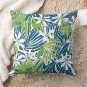 ブルー&グリーントロピカル装飾用クッション クッション (ブランケット)