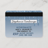 ブルー|グリーンドリップグリッターVIPクレジットカード誕生日 割引カード (裏面)