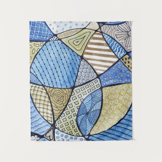 ブルー&グリーンニューログラフィックアートテープ業界 タペストリー (正面)