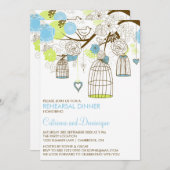 ブルー&グリーンビルダケイズリハーサルディナー招待状 招待状 (正面/裏面)