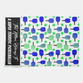 ブルー&グリーンピックボールパドルグリーンピックボール キッチンタオル (横)