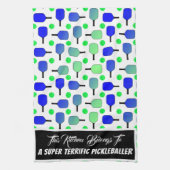 ブルー&グリーンピックボールパドルグリーンピックボール キッチンタオル (縦)