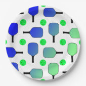 ブルー&グリーンピックボールパドルグリーンピックボール ペーパープレート (正面)