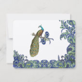 ブルー&グリーンピーコック結婚式招待状 招待状 (裏面)