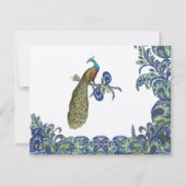 ブルー&グリーンピーコック結婚式招待状 招待状 (裏面)