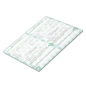 ブルー |グリーンフローラ5および1フードジャーナルページ ノートパッド (アングル)