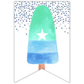 ブルー&グリーンポプシクルハッピーバースデー バンティングフラッグ (第1の旗)