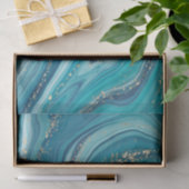 ブルー&グリーンリキッドマーブルティッシュペーパー 薄葉紙 (ギフト)