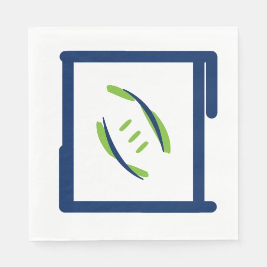 ブルー&グリーンルウンチョンナプキンズ スタンダードランチョンナプキン (正面)