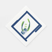 ブルー&グリーンルンチョンナプキンズ – スプラッシュイニシャル スタンダードランチョンナプキン (角)