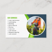 ブルー&グリーンローン気に造園モウイング 名刺 (裏面)