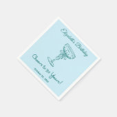 ブルー&グリーン応援30年誕生日ナプキンス スタンダードカクテルナプキン (角)