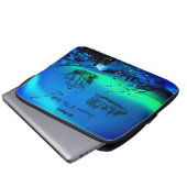 ブルー&グリーン想像電もし子バッグ ラップトップスリーブ (正面下部)