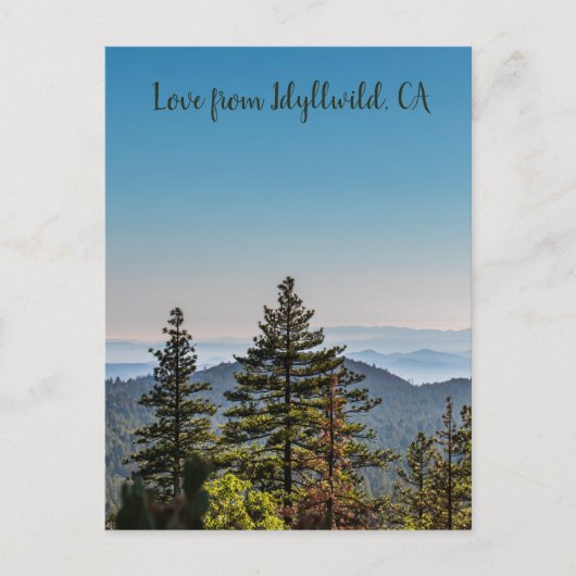 ブルー&グリーン自然山景色の森 ポストカード (正面)