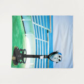 ブルー&グリーン観光客双眼鏡 タペストリー (正面(横))