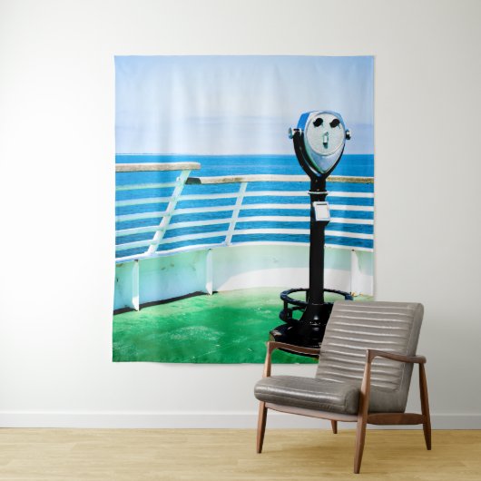 ブルー&グリーン観光客双眼鏡 タペストリー (インサイチュ)