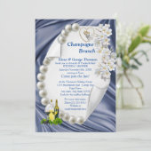 ブルー，グリーン，アイボリー,金ゴールドSiウェディングシャワー招待状 招待状 (スタンド正面)