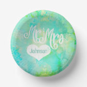 ブルー・グリーン・ウォーター・カラー・スタイル ペーパーボウル (正面)