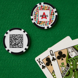 ブルー グリーン オレンジ グランジ 円形 モダン アブストラクト ポーカーチップ