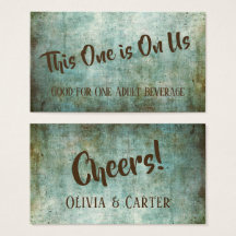 ブルー、グリーン、ブラウン素朴ヴィンテージドリンクチケット