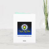 ブルー、グリーン、ホワイト、アクア フローラル サンクス カード 2 (裏面)