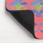 ブルー、グリーン、レッドアールヌーボーパターンマウスパッド マウスパッド (コーナー)