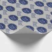 ブルー&グレイメリーウィンター至賛美ユール（キリスト降誕祭） ラッピングペーパー (角)