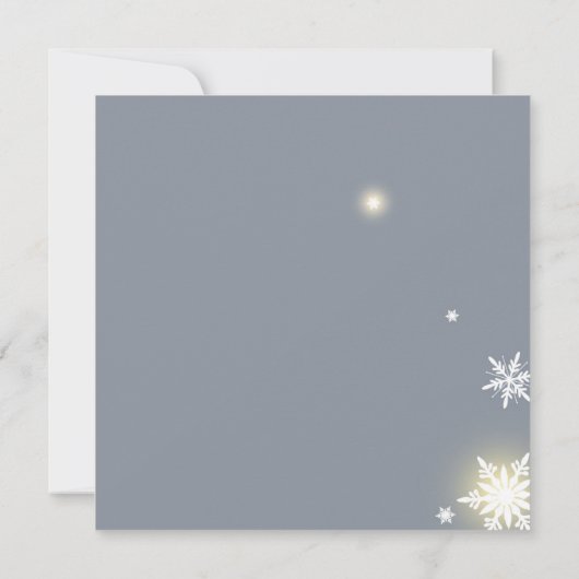 ブルー&グレークリスマス男の赤ちゃんシャワー 招待状 (裏面)