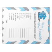 ブルー&グレーシェブロンエレファントベビーワードゲーム2 ノートパッド (正面)