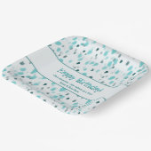 ブルー&グレーシェード、抽象芸術ファインアートス絵を描プ ペーパープレート (傾斜あり)