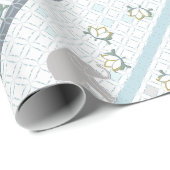 ブルー&グレーストライプエレファントサファリ |赤ちゃんシャワー ラッピングペーパー (ロールコーナー)