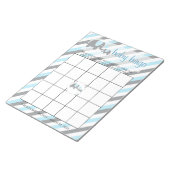 ブルー&グレーストライプベビーゾウ |ビンゴ ノートパッド (アングル)