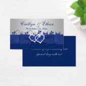 ブルー,グレーフローラ,ハート結婚式の引き出物ラベル (デスク)