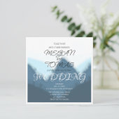 ブルー&グレーマウンテンズエレガントな結婚式 招待状 (スタンド正面)