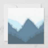 ブルー&グレーマウンテンズエレガントな結婚式 招待状 (裏面)