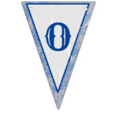 ブルー&グレーマーブルモノグラムの結婚式 バンティングフラッグ (第2の旗)