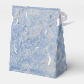 ブルー&グレーマーリーモノグラム結婚式の引き出物ボックス フェイバーボックス (裏面サイド)