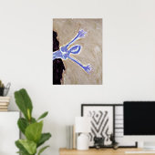 ブルー |グレー ポスター (ホームオフィス)