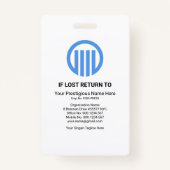 ブルー・グローバル・ウェーブ・プレススタッフ写真セキュリティ バッジ (裏面)