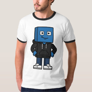 ブルー ゲーム ブロック キャラクターTシャツ、クールゲーマーT Tシャツ